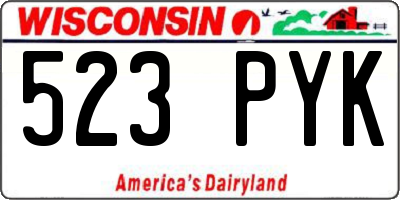 WI license plate 523PYK