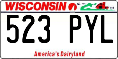 WI license plate 523PYL
