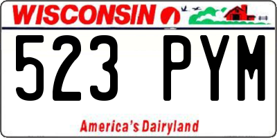 WI license plate 523PYM