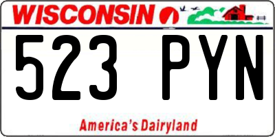 WI license plate 523PYN