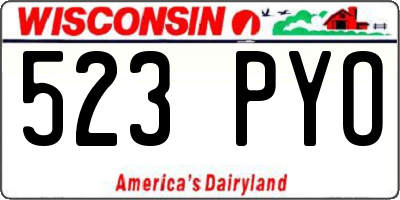 WI license plate 523PYO