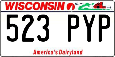 WI license plate 523PYP