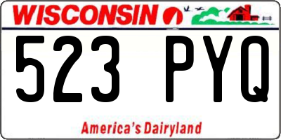 WI license plate 523PYQ
