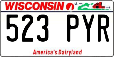 WI license plate 523PYR