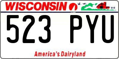 WI license plate 523PYU