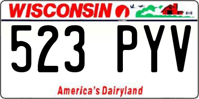 WI license plate 523PYV