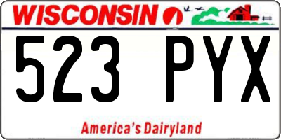 WI license plate 523PYX