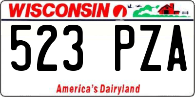 WI license plate 523PZA