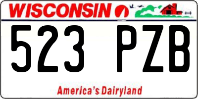 WI license plate 523PZB