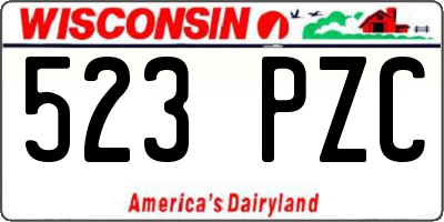 WI license plate 523PZC