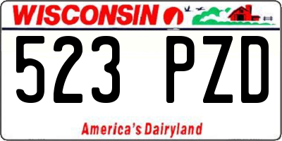 WI license plate 523PZD