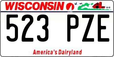 WI license plate 523PZE