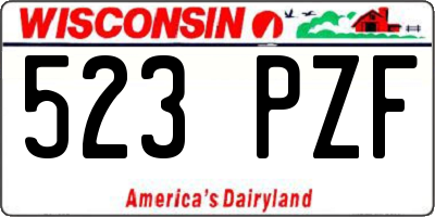 WI license plate 523PZF