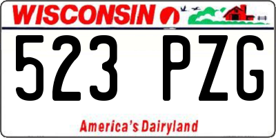 WI license plate 523PZG
