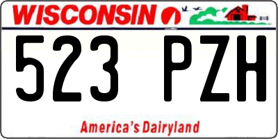 WI license plate 523PZH