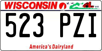 WI license plate 523PZI