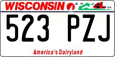 WI license plate 523PZJ