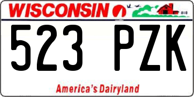 WI license plate 523PZK