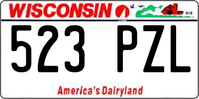 WI license plate 523PZL