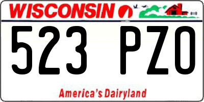 WI license plate 523PZO