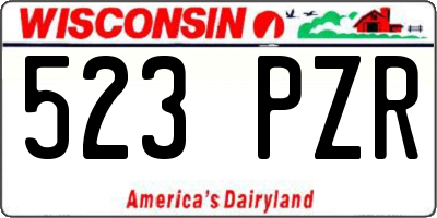 WI license plate 523PZR