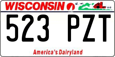 WI license plate 523PZT