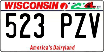 WI license plate 523PZV