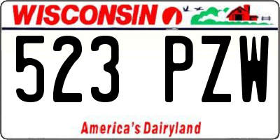 WI license plate 523PZW