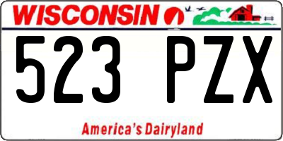 WI license plate 523PZX