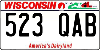 WI license plate 523QAB