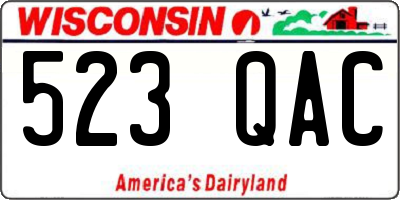 WI license plate 523QAC