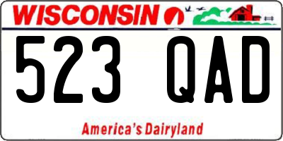 WI license plate 523QAD