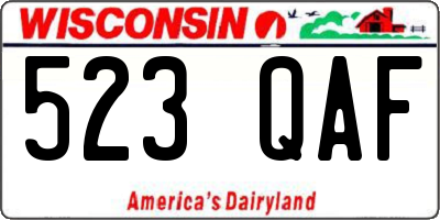 WI license plate 523QAF