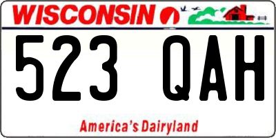 WI license plate 523QAH
