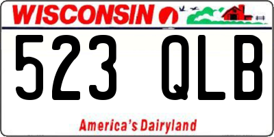 WI license plate 523QLB