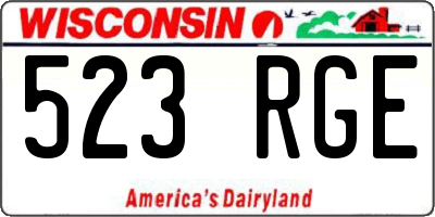 WI license plate 523RGE