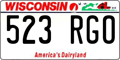 WI license plate 523RGO