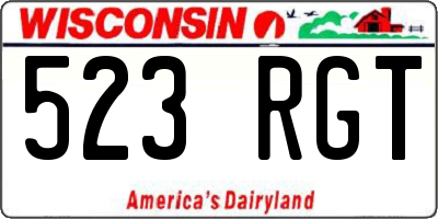 WI license plate 523RGT