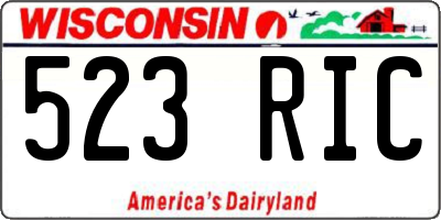 WI license plate 523RIC