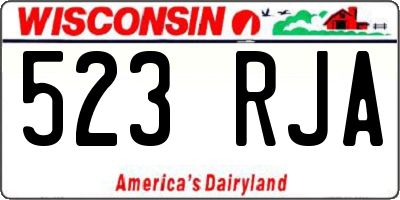 WI license plate 523RJA