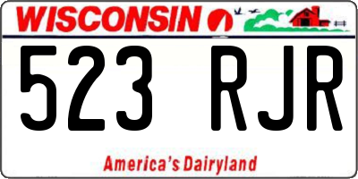 WI license plate 523RJR