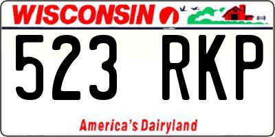 WI license plate 523RKP