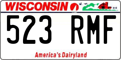 WI license plate 523RMF