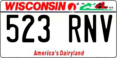 WI license plate 523RNV