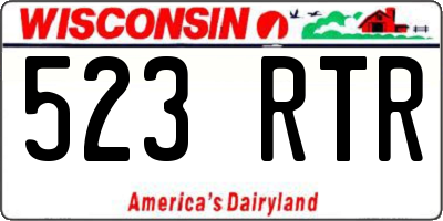 WI license plate 523RTR
