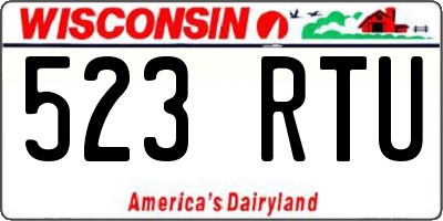 WI license plate 523RTU