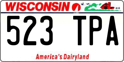 WI license plate 523TPA