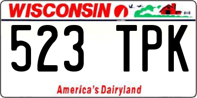 WI license plate 523TPK