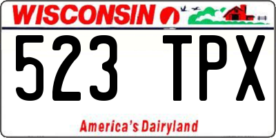 WI license plate 523TPX