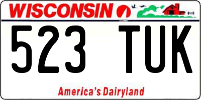 WI license plate 523TUK